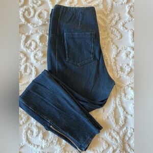 Lysse blue denim leggings with zipper detail at ankle, size S